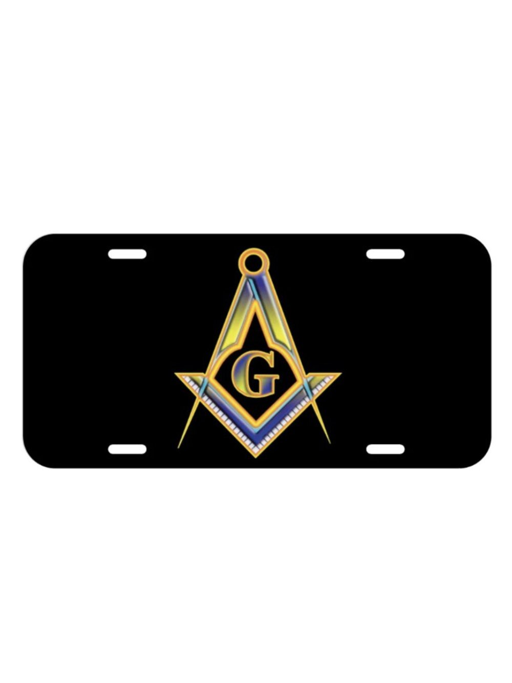 Free Mason License Plate Front Black Plate Masonic Temple Lodge Masonry NEW